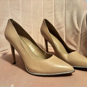 BCBGeneration Heels with rhinestones in nude